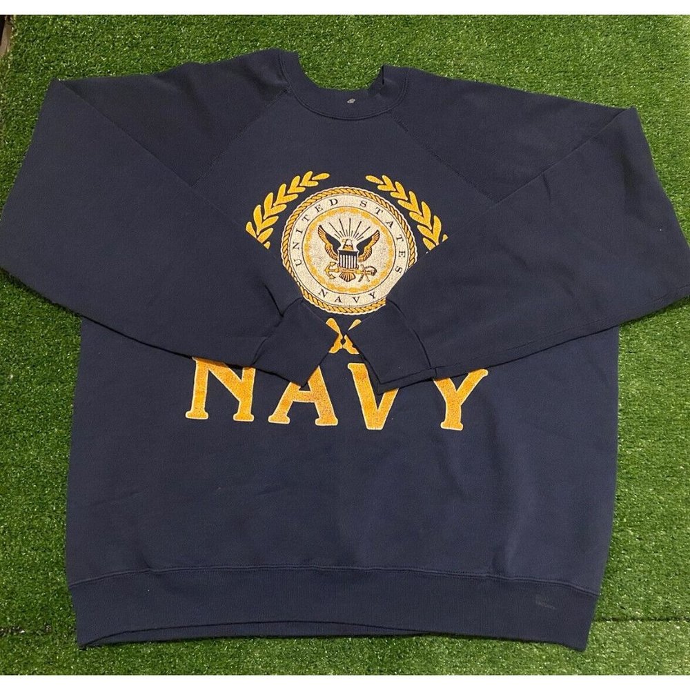 Vintage USA United states Navy Seal Logo crewneck XL navy blue retro Ivy - Picture 2 of 8